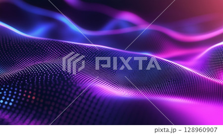 Magenta wave technology connection dot and line wire farm data digital connection 128960907