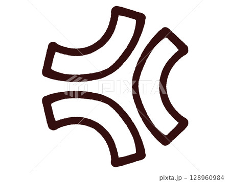 シンプルなムカつきマークのイラスト素材 128960984