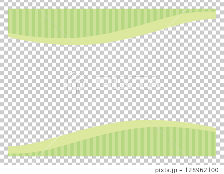 ゆるやかな波の上下フレーム素材 緑色 ゆるやかな波の上下フレーム素材 緑色 128962100