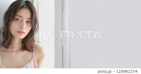 清楚できれいな女性のポートレート 128962254