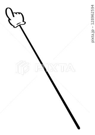 指示棒で上を指すイラスト　指さし棒 128962594
