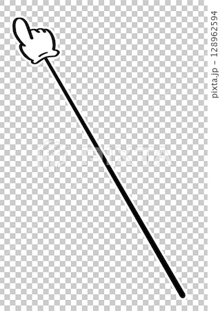 指示棒で上を指すイラスト　指さし棒 128962594