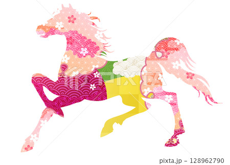 午　年賀状　桜　アイコン 128962790