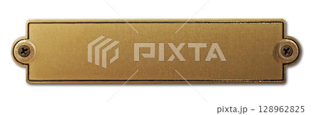 アンティークな真鍮のネームプレート アンティークな真鍮のネームプレート 128962825