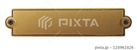 アンティークな真鍮のネームプレート アンティークな真鍮のネームプレート 128962826