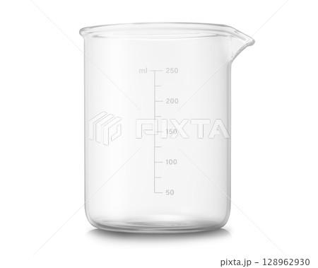ビーカー。実験、研究、化学などのイメージ 128962930
