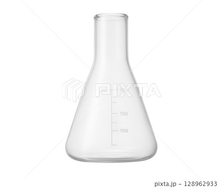 三角フラスコ。実験、研究、化学などのイメージ 128962933