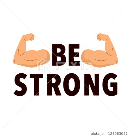 Be Strong Logo with Fists Vector Illustration 128963031