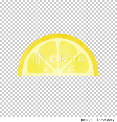 清新簡約的檸檬片水彩插畫 清新簡約的檸檬片水彩插畫 128963063