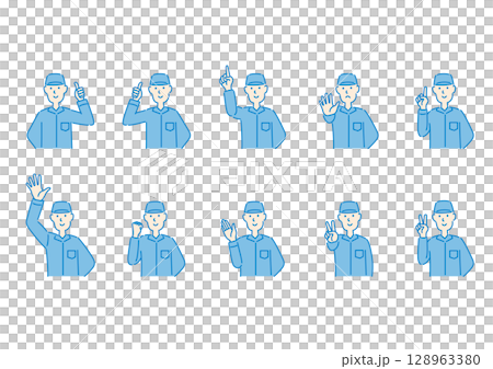 Worker illustration set 128963380