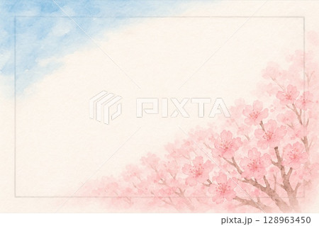 フレーム素材　満開の桜 128963450