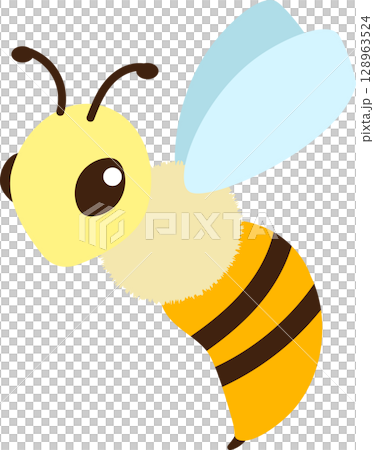 可愛的蜜蜂插圖素材 128963524