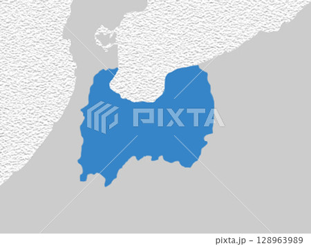 日本地図　富山県 128963989