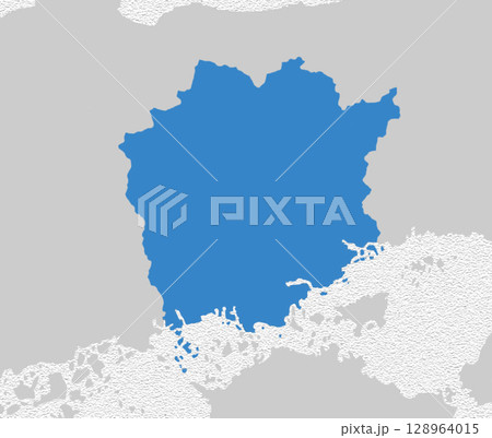 日本地図　岡山県 128964015