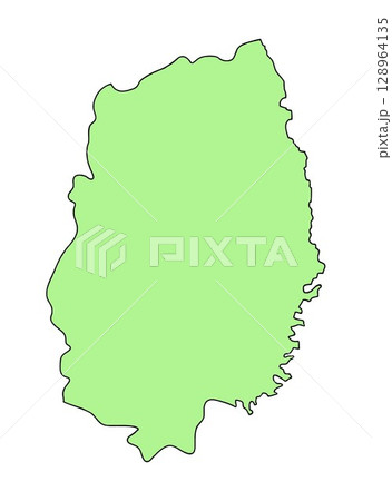 日本地図　岩手県 128964135