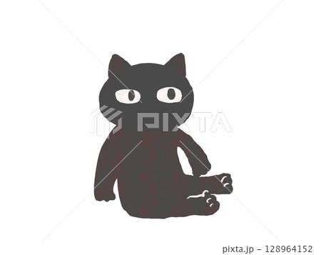 黒い猫のイラスト 128964152