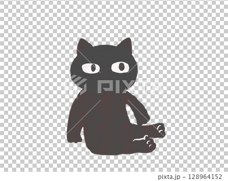 黒い猫のイラスト 128964152