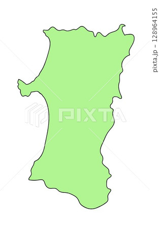 日本地図　秋田県 128964155