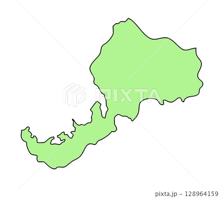 日本地図　福井県 128964159