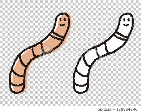 Hand drawn earthworm Hand drawn earthworm 128964246