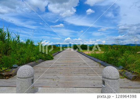 流れ橋　上津屋橋　八幡市 128964398