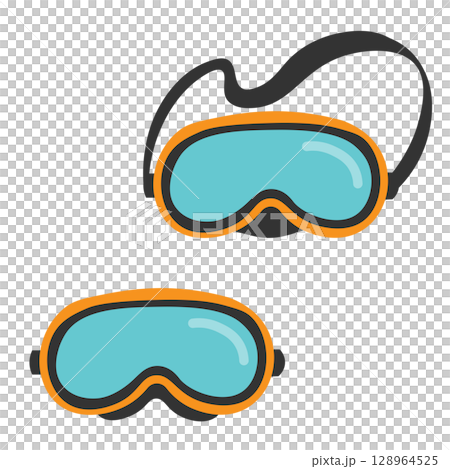 Simple illustration of goggles and underwater mask 128964525