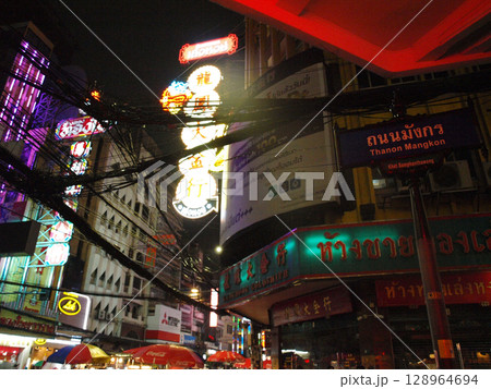 バンコク夜の中華街 バンコク夜の中華街 128964694