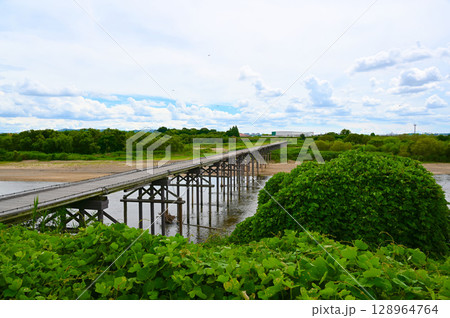 流れ橋　上津屋橋　八幡市 128964764