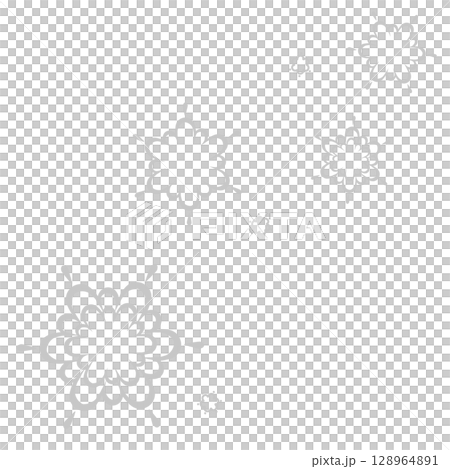 グレーのレースのような模様のイラスト 128964891