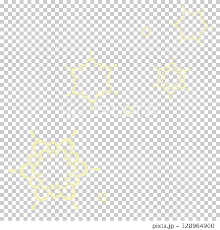An illustration of a pale yellow lace-like pattern 128964900