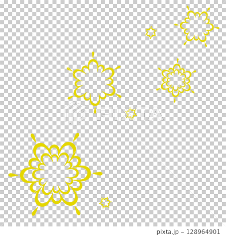 Illustration of a yellow lace-like pattern Illustration of a yellow lace-like pattern 128964901