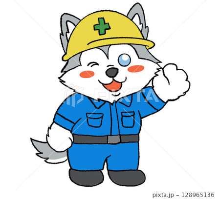 シベリアンハスキーの作業員3 128965136