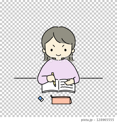 勉強をする女性 128965555