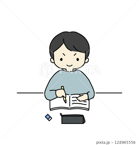 勉強をする男性 128965556