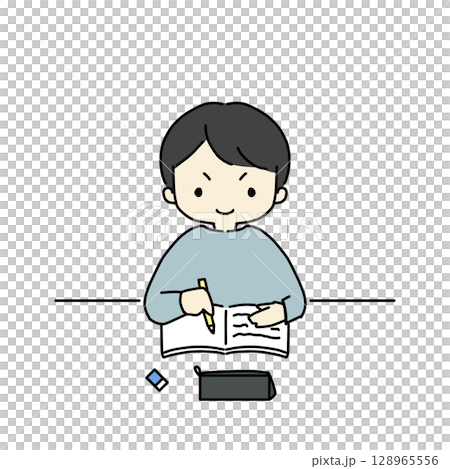 勉強をする男性 128965556