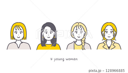 若い女性のイラスト素材 若い女性のイラスト素材 128966885