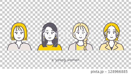 若い女性のイラスト素材 若い女性のイラスト素材 128966885