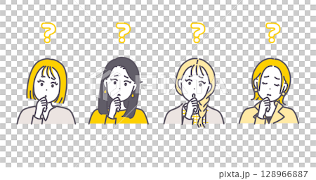 Illustration material of a woman in a worried pose Illustration material of a woman in a worried pose 128966887