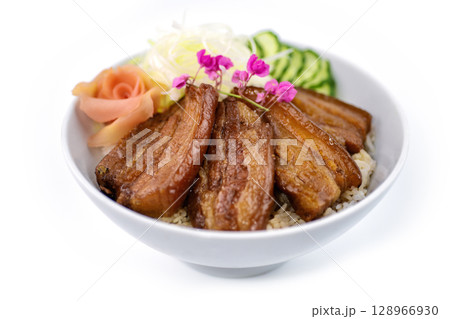 Braised Pork belly with Rice 128966930