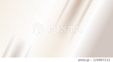 Soft beige gradient background folded fabric. Creamy silk texture with pearl colors for elegant abstract backdrop. Horizontal metallic cover with a subtle wavy pattern. Pale beige gradation vector 128967212