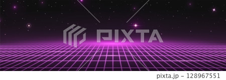 Retro game grid landscape 128967551