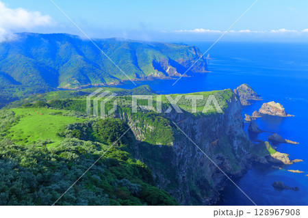 【島根県】摩天崖から見た国賀海岸(隠岐の島 西ノ島) 【島根県】摩天崖から見た国賀海岸(隠岐の島 西ノ島) 128967908