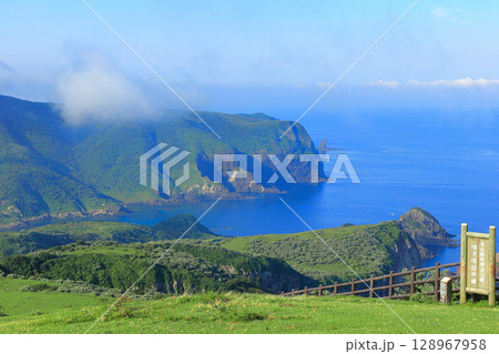 【島根県】摩天崖から見た国賀海岸（隠岐の島　西ノ島） 128967958