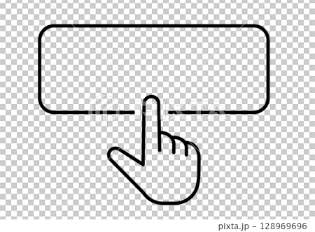 Hand pressing button icon blank 128969696