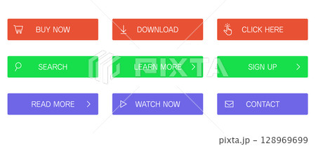 いろんなウェブボタンアイコンのセット いろんなウェブボタンアイコンのセット 128969699
