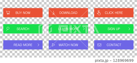 いろんなウェブボタンアイコンのセット いろんなウェブボタンアイコンのセット 128969699
