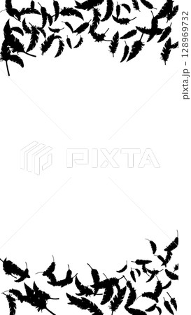 黒い鳥の羽がふわふわと舞う(16:9)縦1 黒い鳥の羽がふわふわと舞う(16:9)縦1 128969732