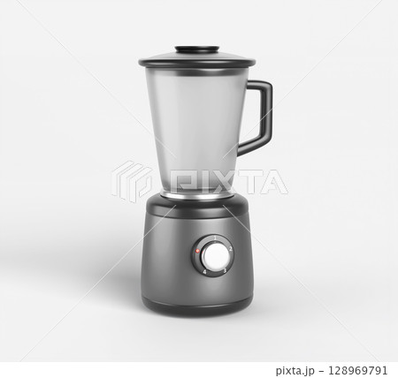 3d electric countertop blender for smoothies, juice and shakes. Isolated kitchen appliance, silver mixer, power crush ice. Realistic juicer with empty glass jar for fresh fruit drink. 3D illustration 3d electric countertop blender for smoothies, juice and shakes. Isolated kitchen appliance, silver mixer, power crush ice. Realistic juicer with empty glass jar for fresh fruit drink. 3D illustration 128969791