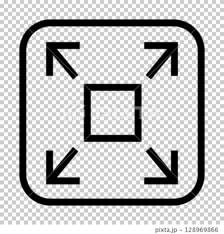 サイズ拡大のアイコンイラスト サイズ拡大のアイコンイラスト 128969866