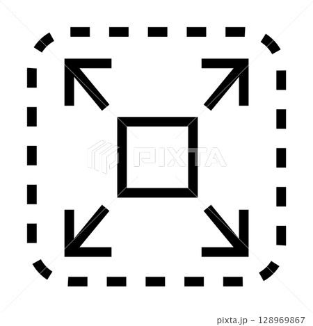 サイズ拡大のアイコンイラスト 128969867